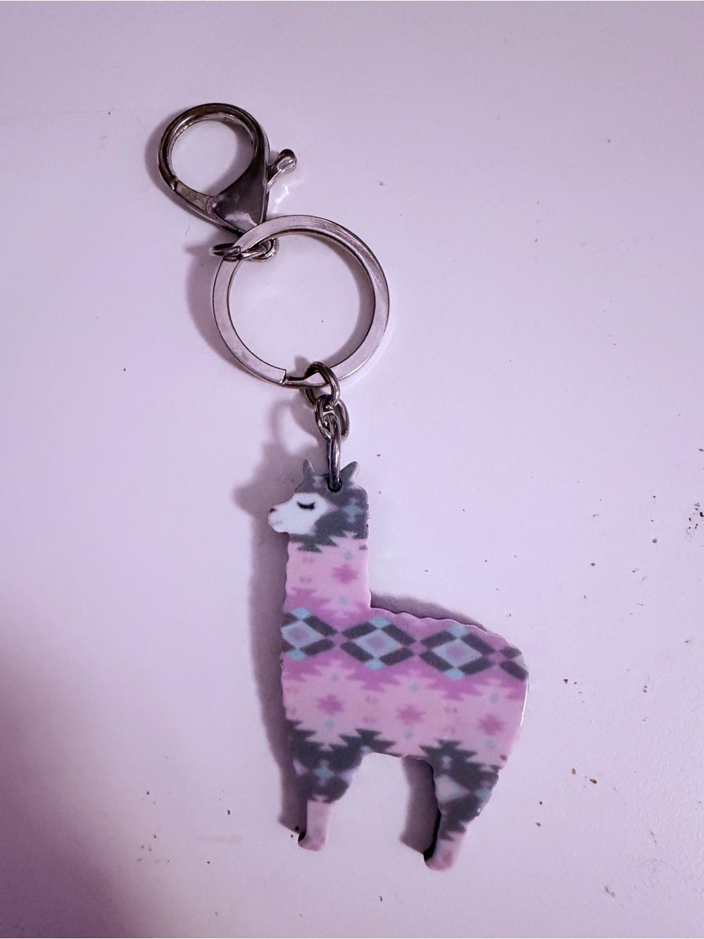 Pink Llama Keychain Charm - Cute Alpaca Bag Accessory